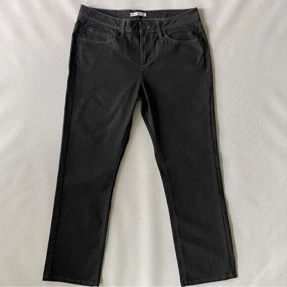 Lee Perfect Fit Black Straight Leg Denim Jeans Women’s Size 16 Short EUC - Picture 1 of 12